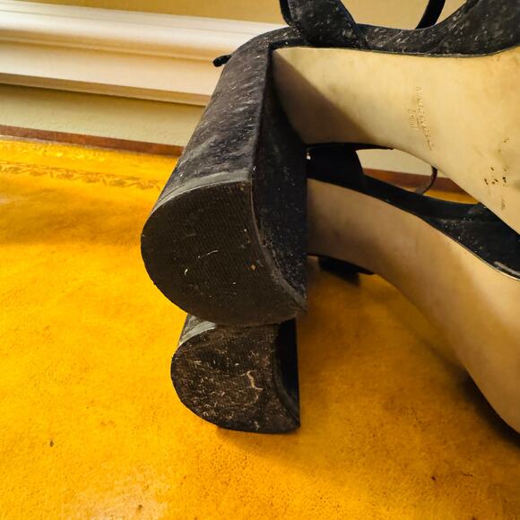 Steve Madden Womens Kierra Platform Black 70s Swagger Suede Sandals Size 8.5 - Picture 6 of 11